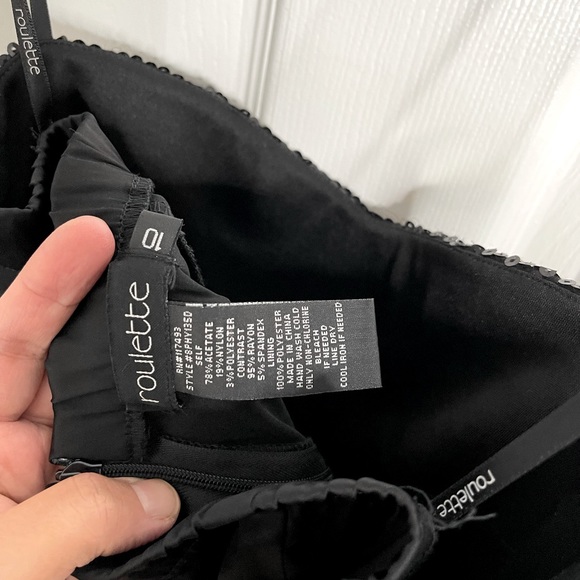 Black Strapless Cocktail Dress with Sequence Design - Picture 5 of 6